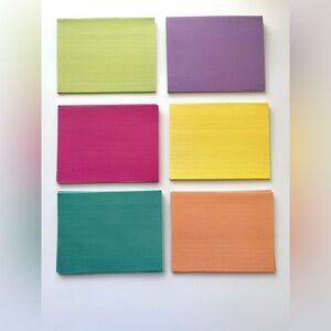 Set of rainbow colored blank cards